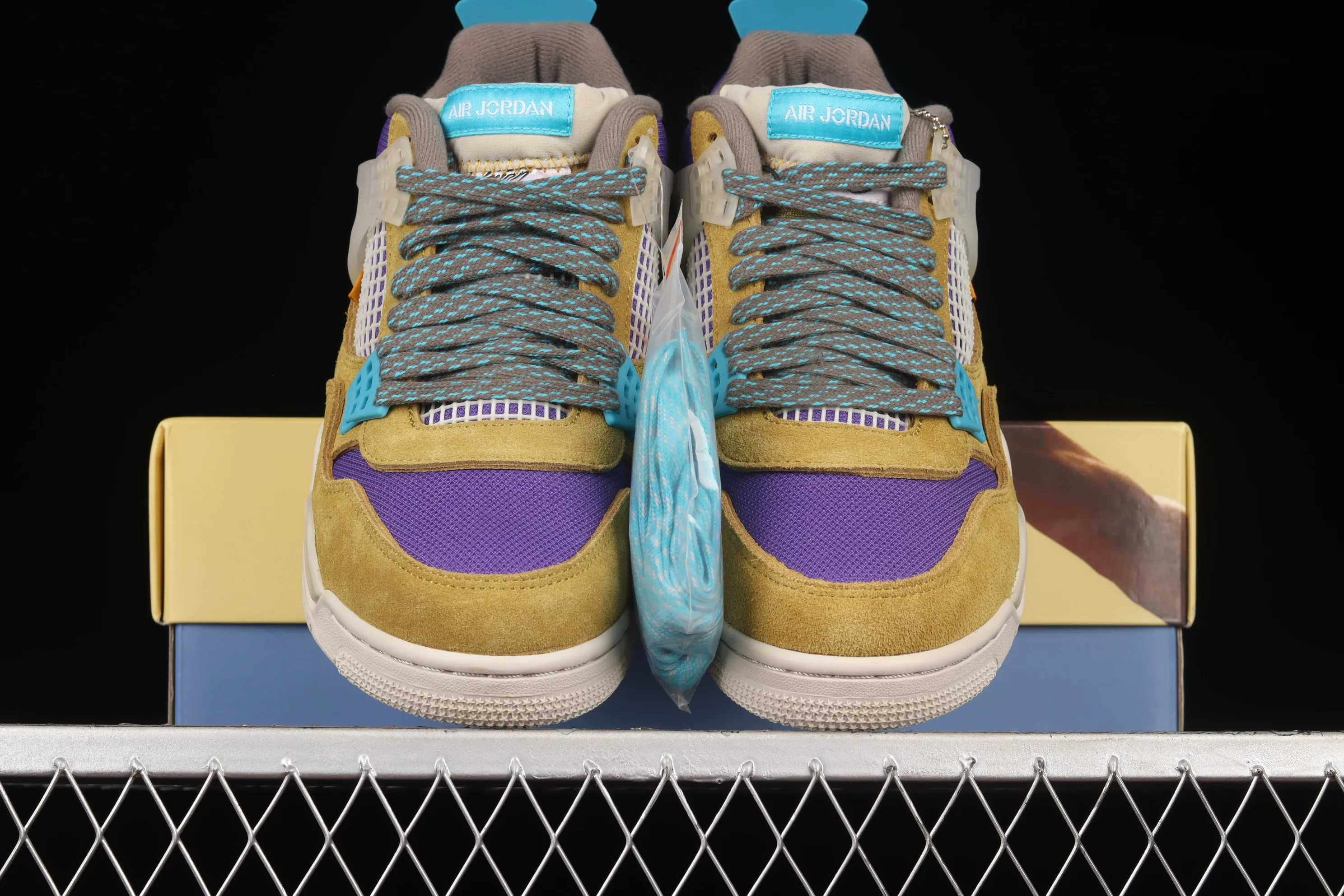 All categories Air Jordan Jordan series basketball shoes Air Jordan 4 foreign trade version Air Jordan 4 Retro SP AJ4 Joe 4 joint yellow and purple desert DJ5718-300